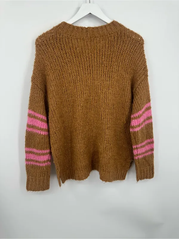 Aerie Brown And Pink Cable Knit Sweater Size XS Boho New With Tags - Image 8