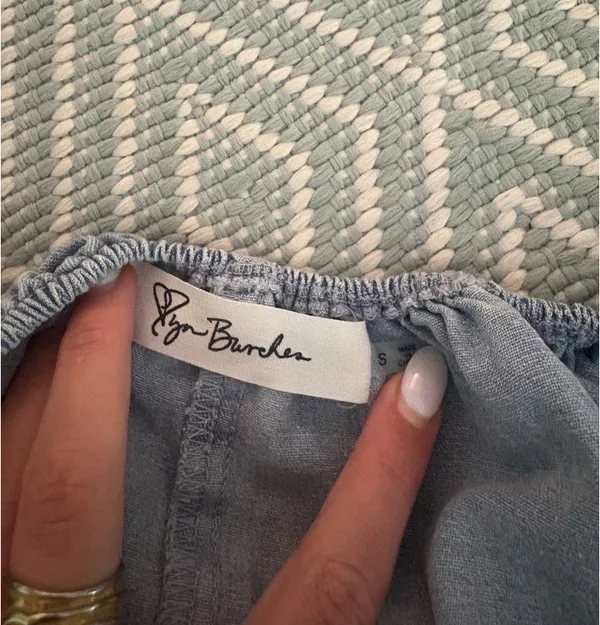 Denim ruffle sleep top Blue - Image 3