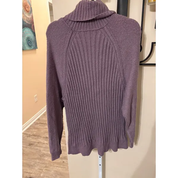 Altar'd State Purple Ribbed Turtleneck Sweater Soft Knit Lavender Women Medium - Image 4