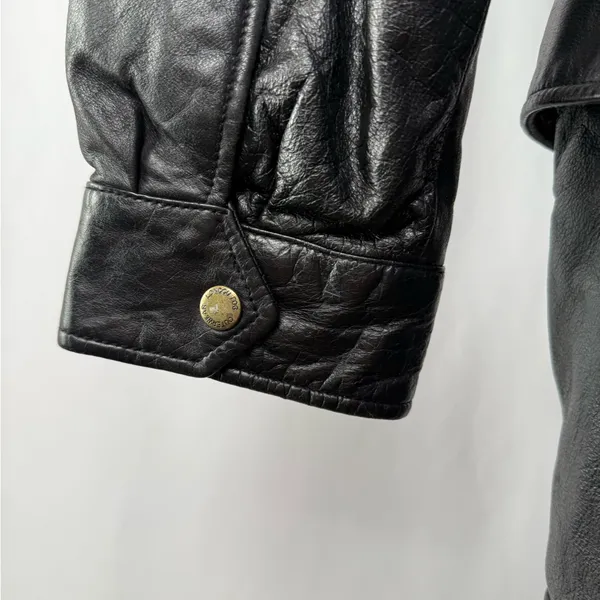 Vintage‎ London Fog Leather Cinched Waist Coat in Black Size Extra Large - Image 8