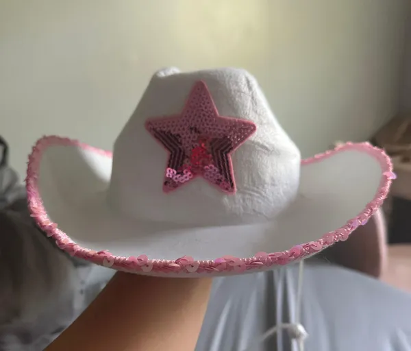 Pink Glitter Cowgirl Hat - Image 4