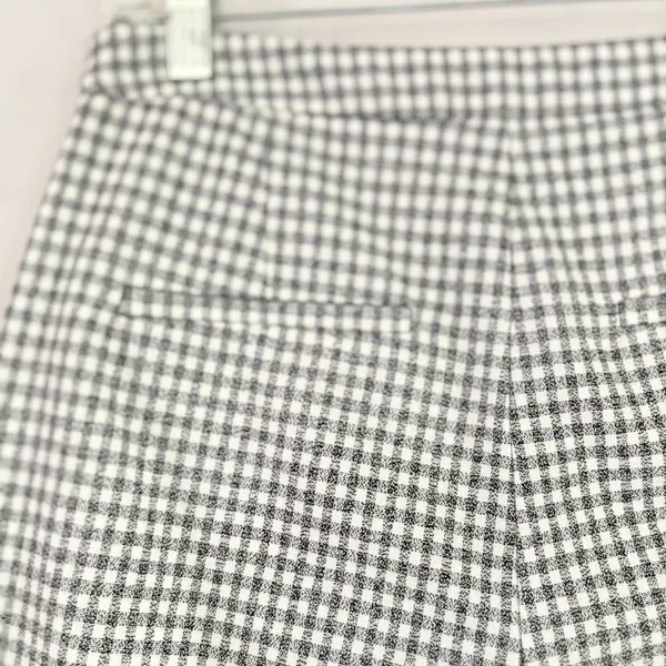 Wilfred Aritzia Gingham Wide Leg Trousers Black White‎ Checkered Side Zip Small - Image 8