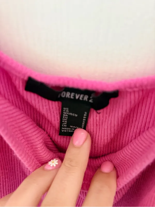 Forever 21 Hot Pink Ribbed Girls' One-Piece Bodysuit - Image 2