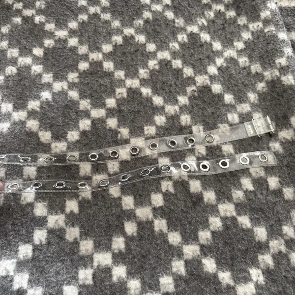 Y2k Clear Grommet Belt‎ Silver Buckle Adjustable Transparent Punk Fashion - Image 2