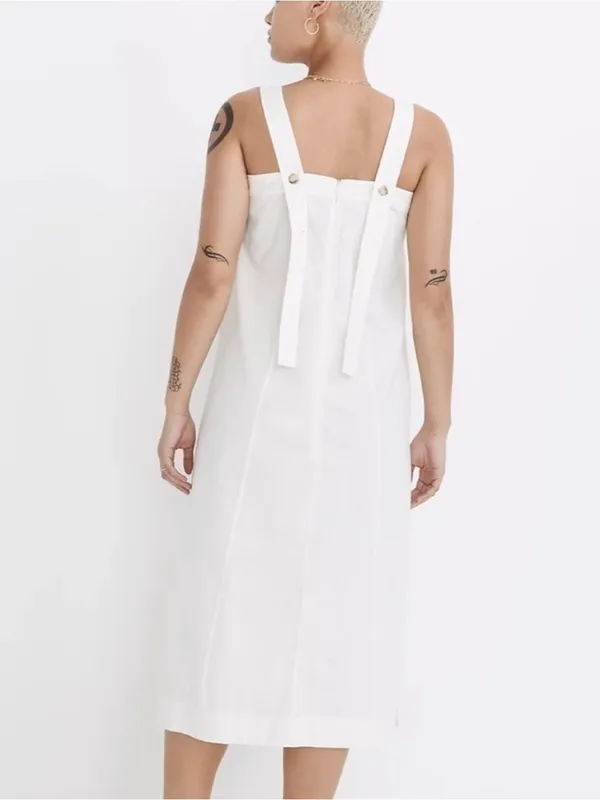 Madewell Linen Blend White Midi Dress - Image 2