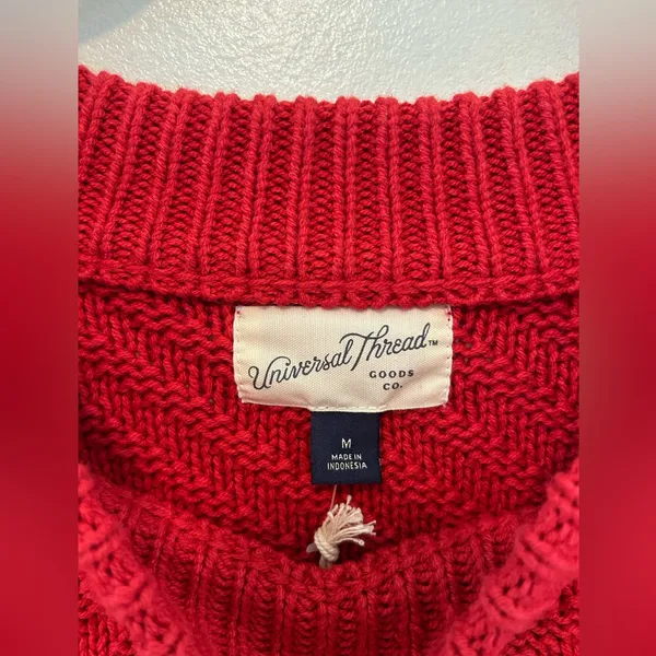 Universal Threads Vibrant Red Women's Medium  Cowl Sweater - Image 3