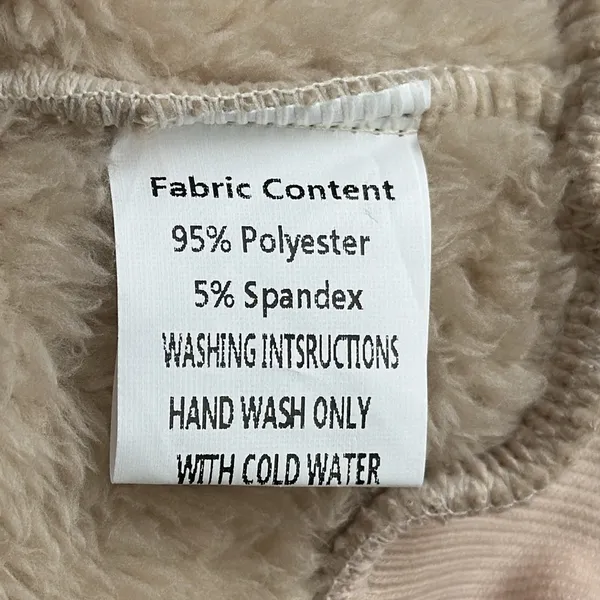 NWOT Chuncky Fleece 1/4 Zip Hoodie size S cream/light tan - Image 11