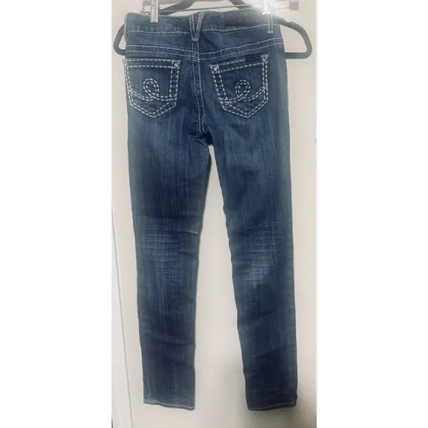 Seven7 Y2k Thick Stitch Jeans Womens 26 skinny stretch denim‎ Low Rise - Image 2