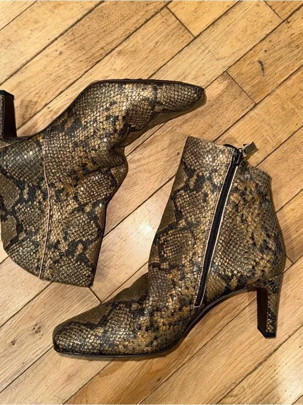 Free People Snake Print Leather Ankle Boots Size 39 US 8.5–9 - Image 3