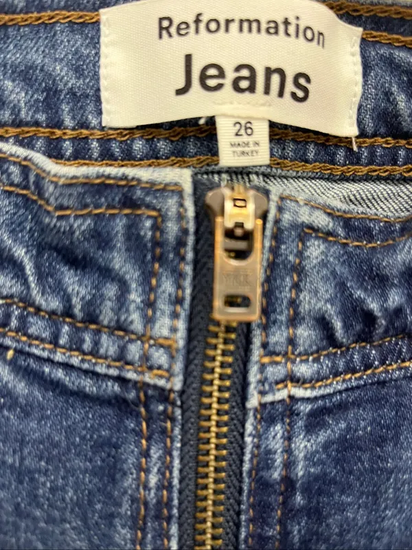 Reformation "Juliana zip Mid Rise Straight Jeans" size 26 - Image 2