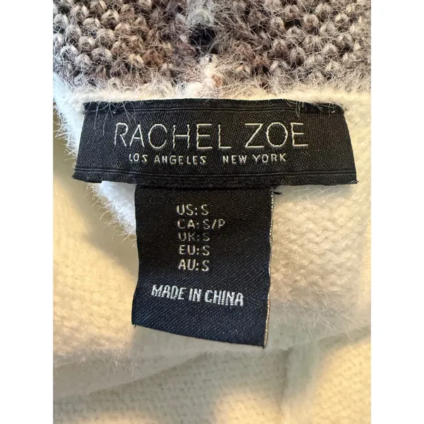 Rachel Zoe Cream Knit Southwestern Boho Long Cardigan Sm whimsi Aztec cozy western sweater‎ - Image 6