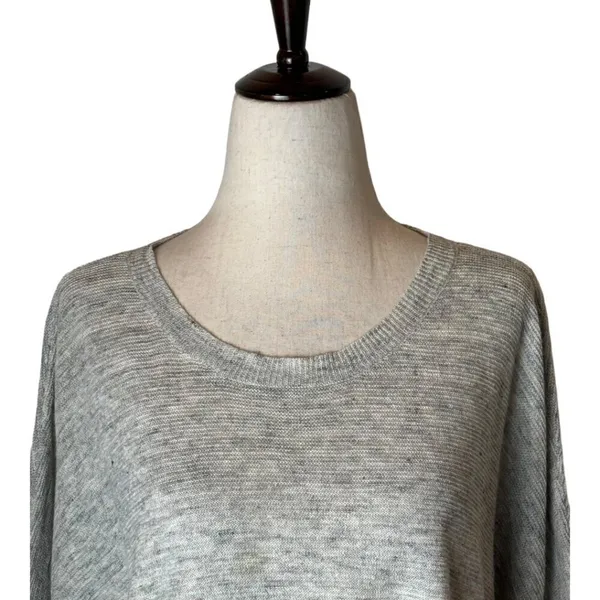 Eileen Fisher Sweater Women Large Gray‎ Organic Linen Dolman Sleeve Pullover - Image 3