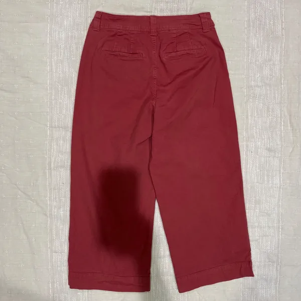 A New Day Womens 28x23 High Rise Wide Leg Cropped Pants Red Pink Size 8‎ Stretch - Image 2