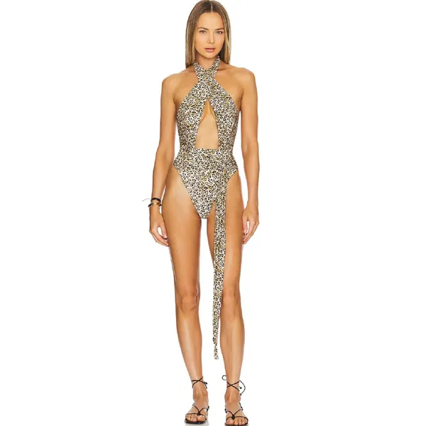 New. Pilyq leopard halter one piece. Small . Retails $154 - Image 8