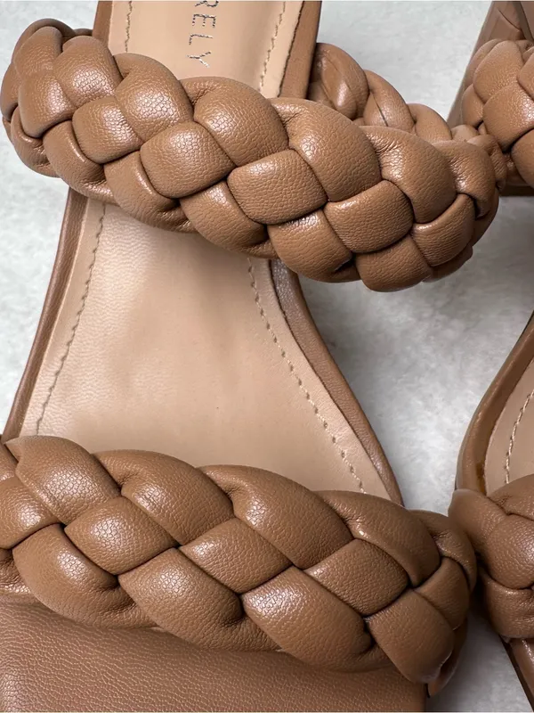 Sincerly Jules Braided Brown Block Heel Mule Slides in Size 7.5 - Image 7