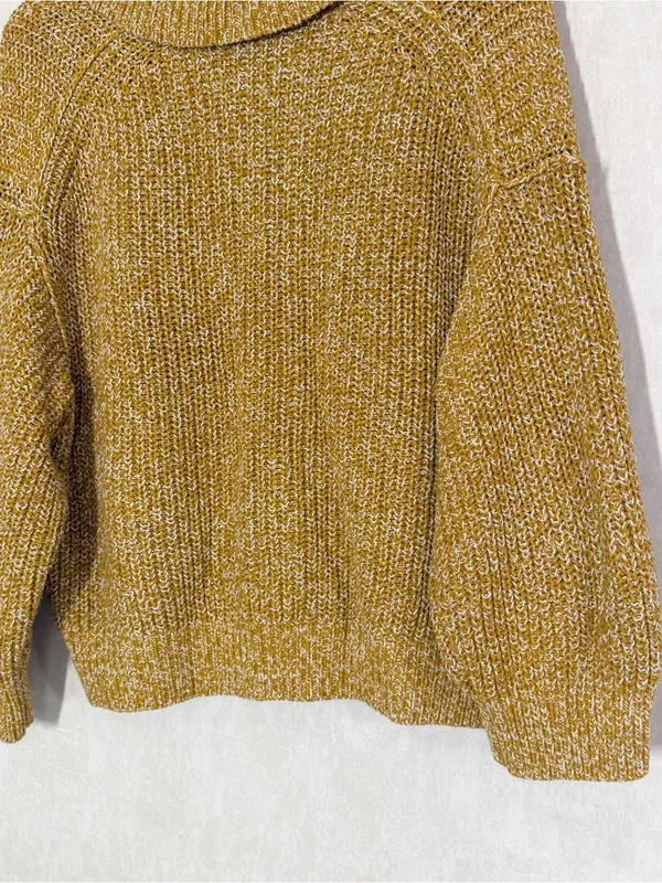 Free People Women’s Love This City Sweater V-Neck Longsleeve Boho in Mustard L - Image 8