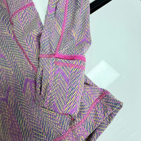 Lululemon Swiftly Tech Long Sleeve Crew Shirt Chevron Knit Purple Yellow Size 6 - Image 14