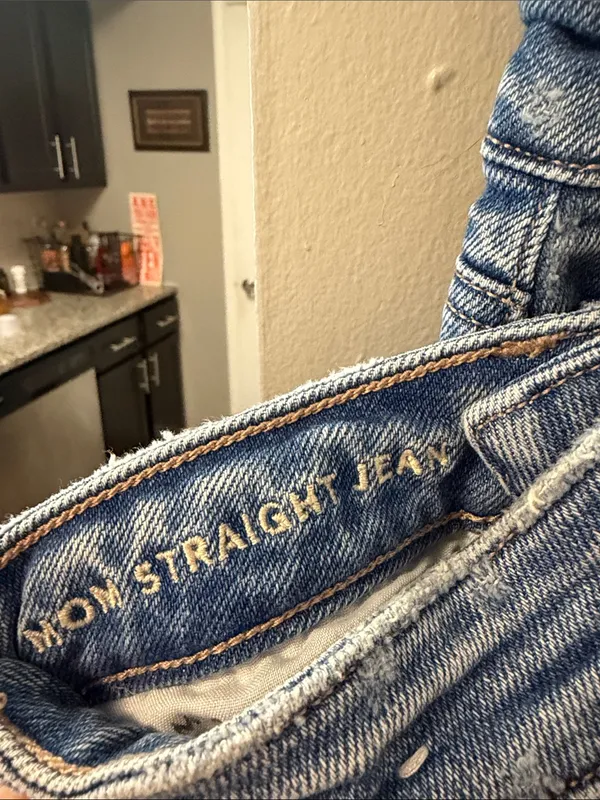 American Eagle Distressed High-Rise Mom Straight Jeans 00/25 - Image 6