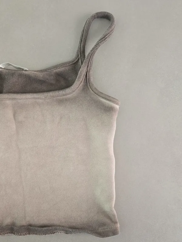 Zara Taupe Square-Neck Cropped Camisole Size M - Image 4