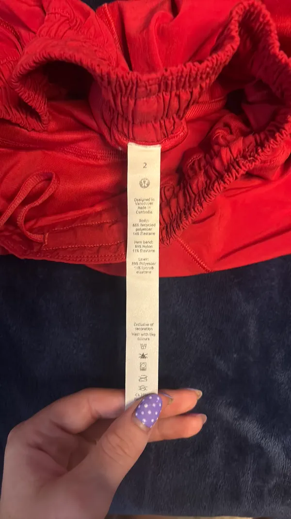 Red Lululemon Hotty Hot 2.5" low rise shorts - Image 2