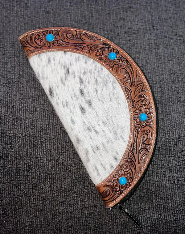 Myra Bags Genuine cowhide and leather wallet clutch. - Image 2