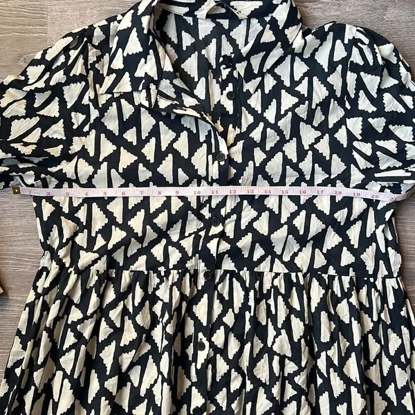 Zara New Long Print Collar Dress Black - Image 14