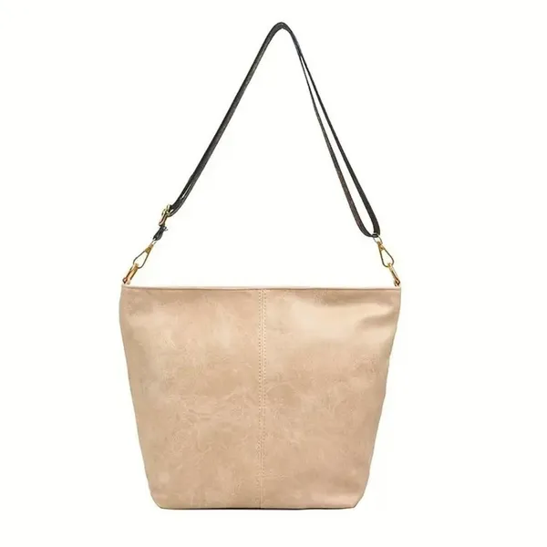 PU Leather Crossbody Shoulder Bag - Beige - Image 4