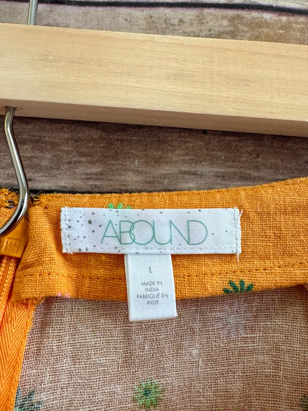 Abound Orange Floral Linen Blend Mini Skirt Size Large NWT - Image 4