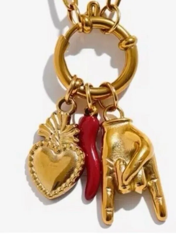 Gold Plated Paperclip Mariner Charm Holder Necklace stainless steel jewelry - Image 6