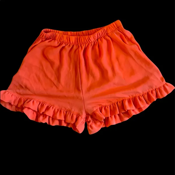 Tyche Shorts Bloomer Elastic Waist Ruffle Womens Small Flirty Pumpkin Orange - Image 6