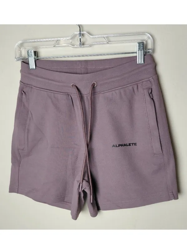 $50 NWT alphalete women's Essential Core Activewear Shorts in dusty purple M - Image 6