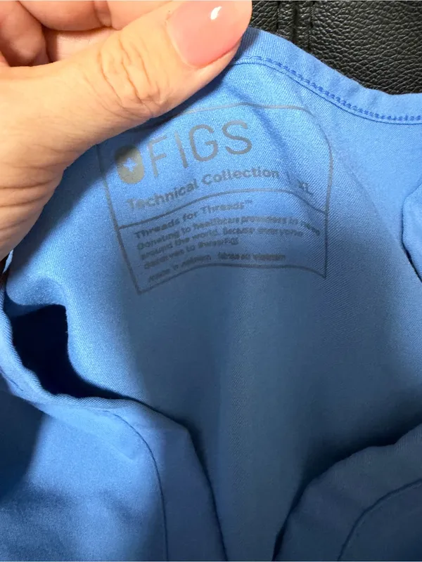 FIGS Light Blue V-Neck Medical Scrub Top - Image 2