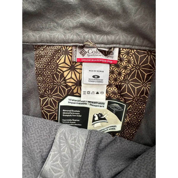 Columbia Convert Womens Snow Pants Brown Pattern Medium - Image 4