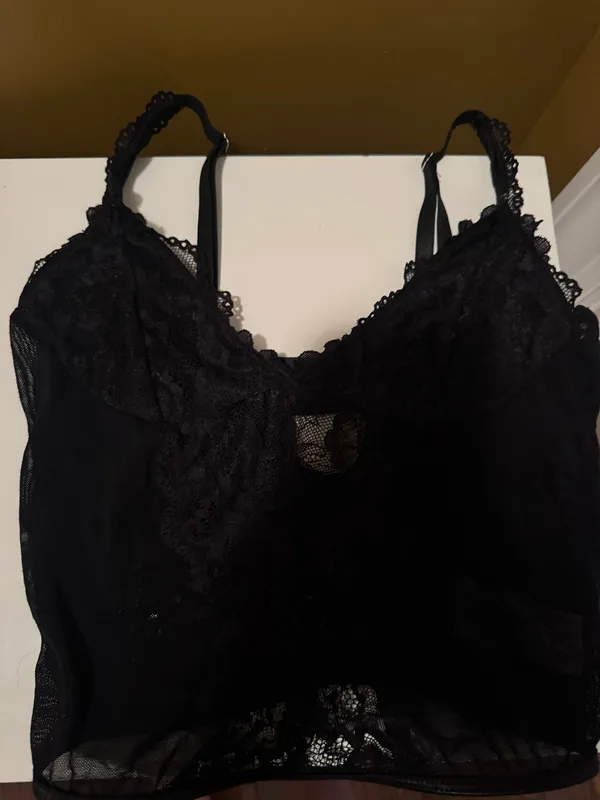 SheIn Black lace going out top - Image 2