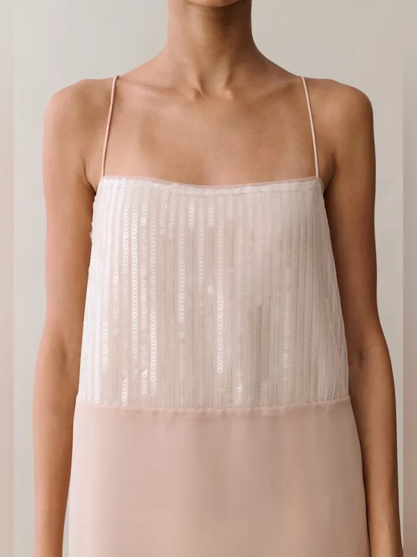 NWT Few Moda Lumen Dress size Small S champagne sequin maxi - Image 2