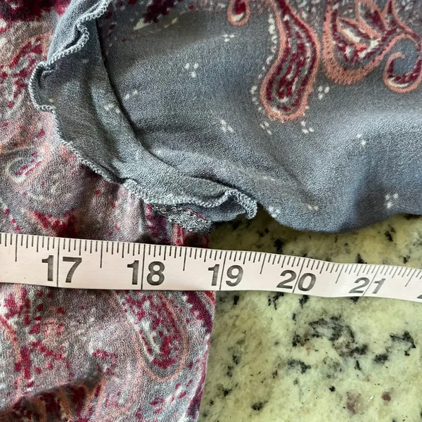 Free People Blouse Womens Medium Purple Boho‎ Paisley Floral Ruffle Peplum Top - Image 8