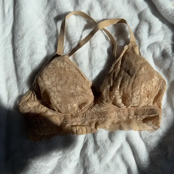 No Boundaries Lace Bralette Nude Light Support Wire Free XL NWOT - Image 4