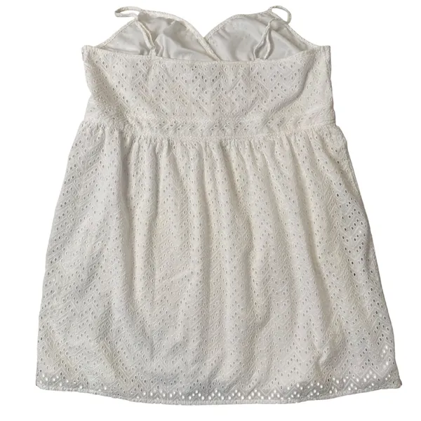 Lane Bryant White Cotton Eyelet Dress Size 24 Cottagecore‎ Coastal Embroidered - Image 4