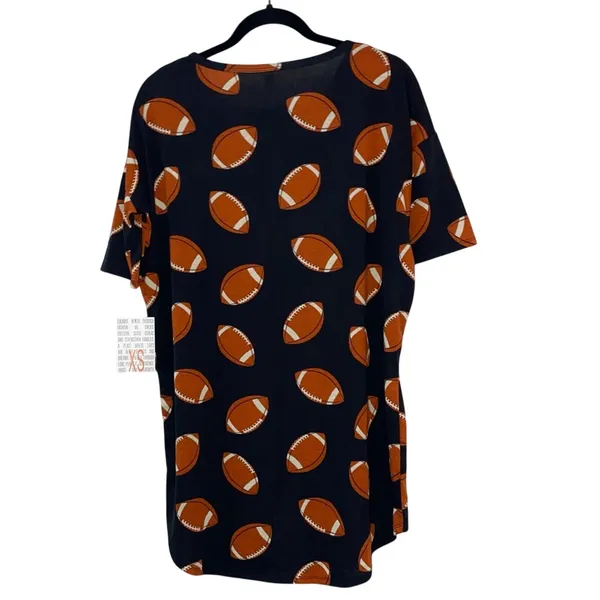 NWT Lularoe Irma XS Football Print Tunic High Low‎ Buttery Soft - Image 2