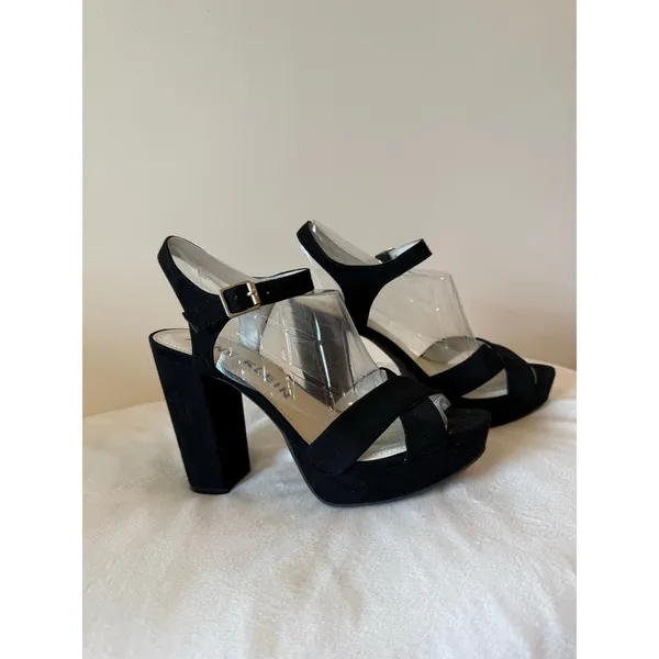 Anne Klein Lalima Platform Sandals Women Size 9 Black Peep Toe Ankle Strap - Image 2