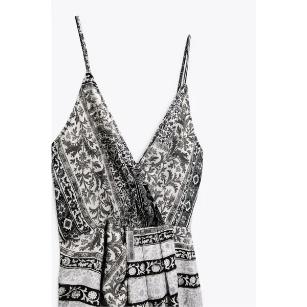 Zara Asymmetrical Dress in Black and White - Image 5