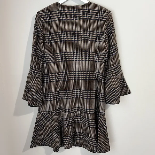CAbi Women's Small Tartan Plaid Flounce Jacket Longline‎ Dark Acadamia # 3902 - Image 5