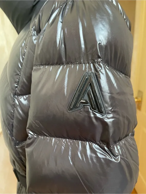 Alpenhaus BELLEVAUX Puffer Coat With Adjustable Belt Black Shiny Sz XL - Image 10