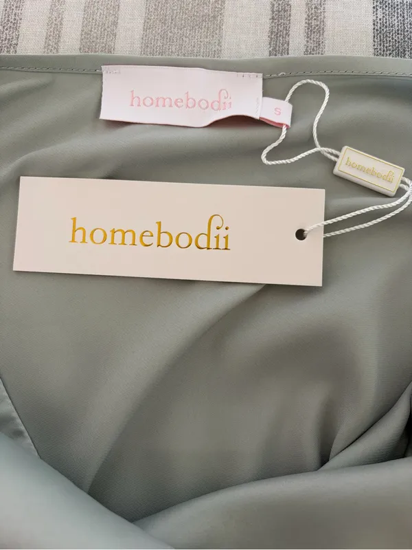 Homebodii Jasmine Slip Sage Size Small Luxury Minimalist Satin - Image 3