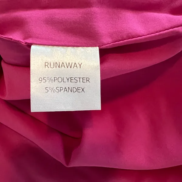 Runaway The Label Pink Faux Wrap One Shoulder Satin Dress Size 8 - Image 8