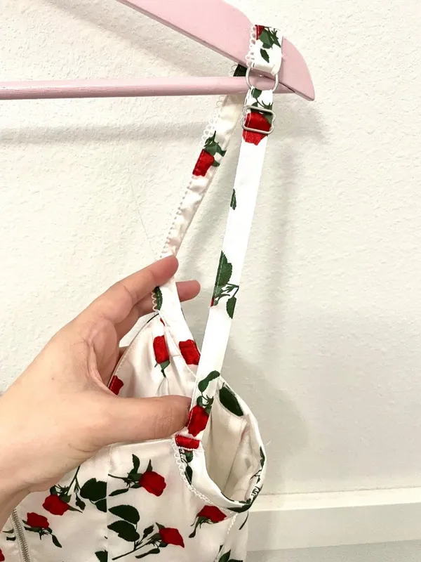 For Love and Lemons White & Red Roses Floral Love Song Mini Dress M Romantic - Image 7