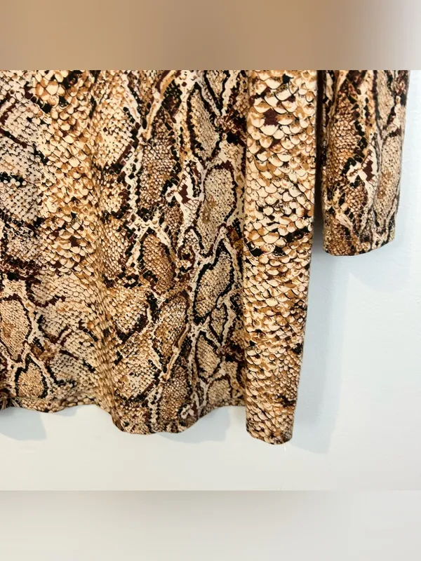 Reformation Smith Mamba Bodycon Snake Skin Animal Print Brown Mini Dress M - Image 12