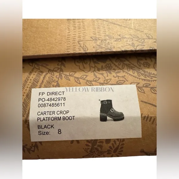 🆕 FREE PEOPLE | CARTER CROP PLATFORM BOOT | BLACK | SIZE: US 8 - Image 6