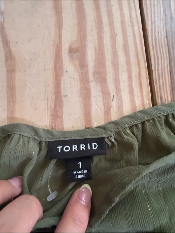 Torrid Olive Green Blouse size 1X - Image 2
