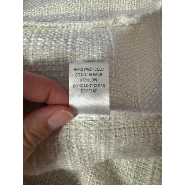 Sweet Rain Tweed Shacket Shirt Jacket White Gold Shimmer Accent - Image 5